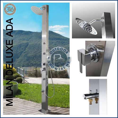 Milan Deluxe 316 Marine Grade Stainless Steel Outdoor Pool Shower 