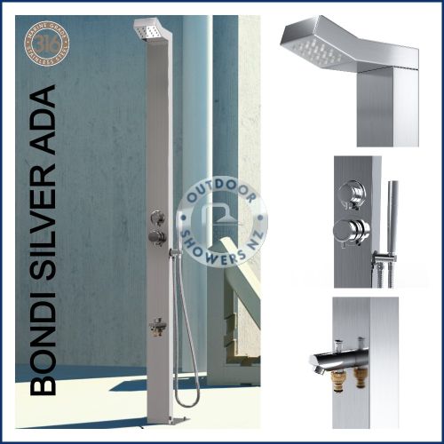 Bondi Silver ADA 316 Marine Grade Stainless Steel Outdoor Pool Shower