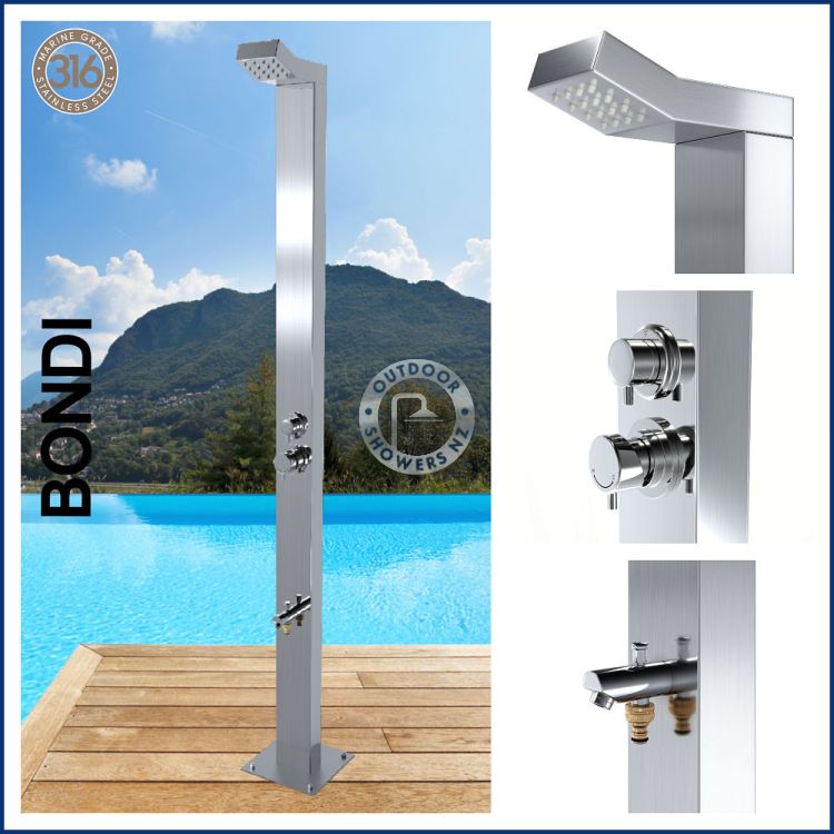 Bondi 316 Marine Grade Stainless Steel Outdoor Pool Shower