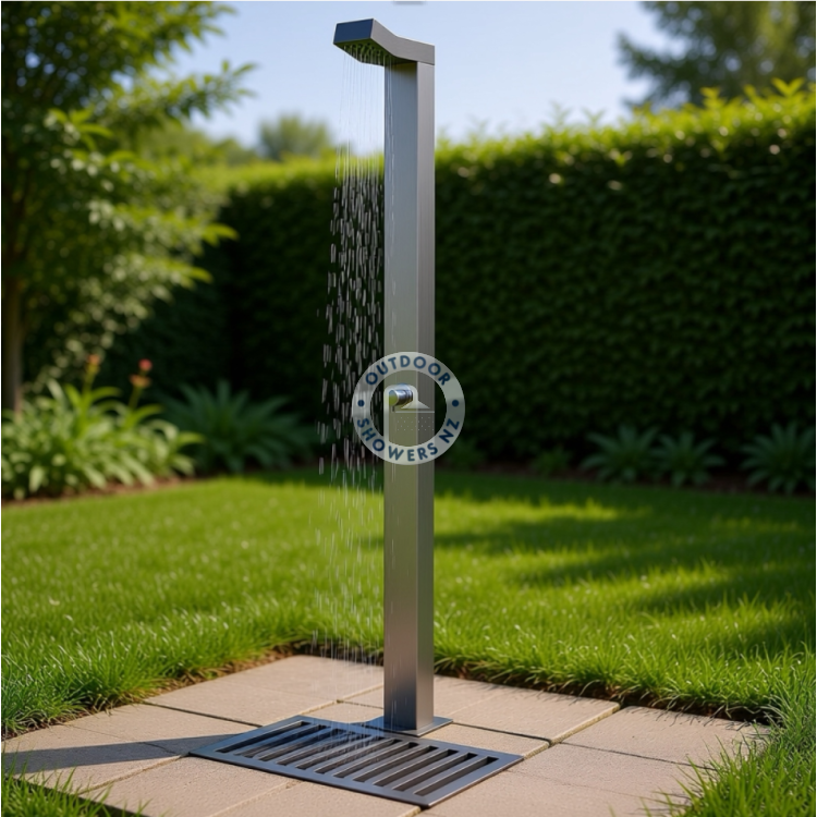 Bondi Tower Silver 316L Marine Grade Stainless Steel Outdoor Pool Shower Rinse-Off Shower