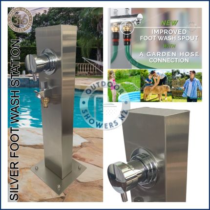 Rio Wash Station – 316L Marine-Grade Stainless Steel. Comes with Garden Hose Connection & Hot & Cold Mixer