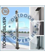 Toorak Silver 316 Marine Grade Stainless Steel Outdoor Indoor Waterfall Pool Shower
