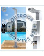 Bondi Silver 316L Marine Grade Stainless Steel Outdoor Pool Shower, Hot & Cold Mixer Included